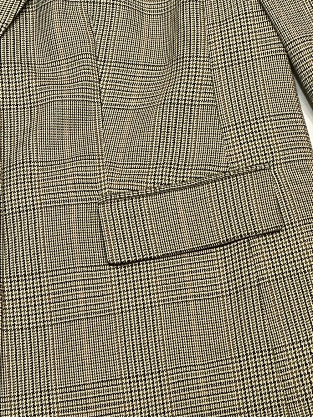 NWT Ralph Lauren Tan and Black Plaid Single-Button Blazer - Picture 4 of 11